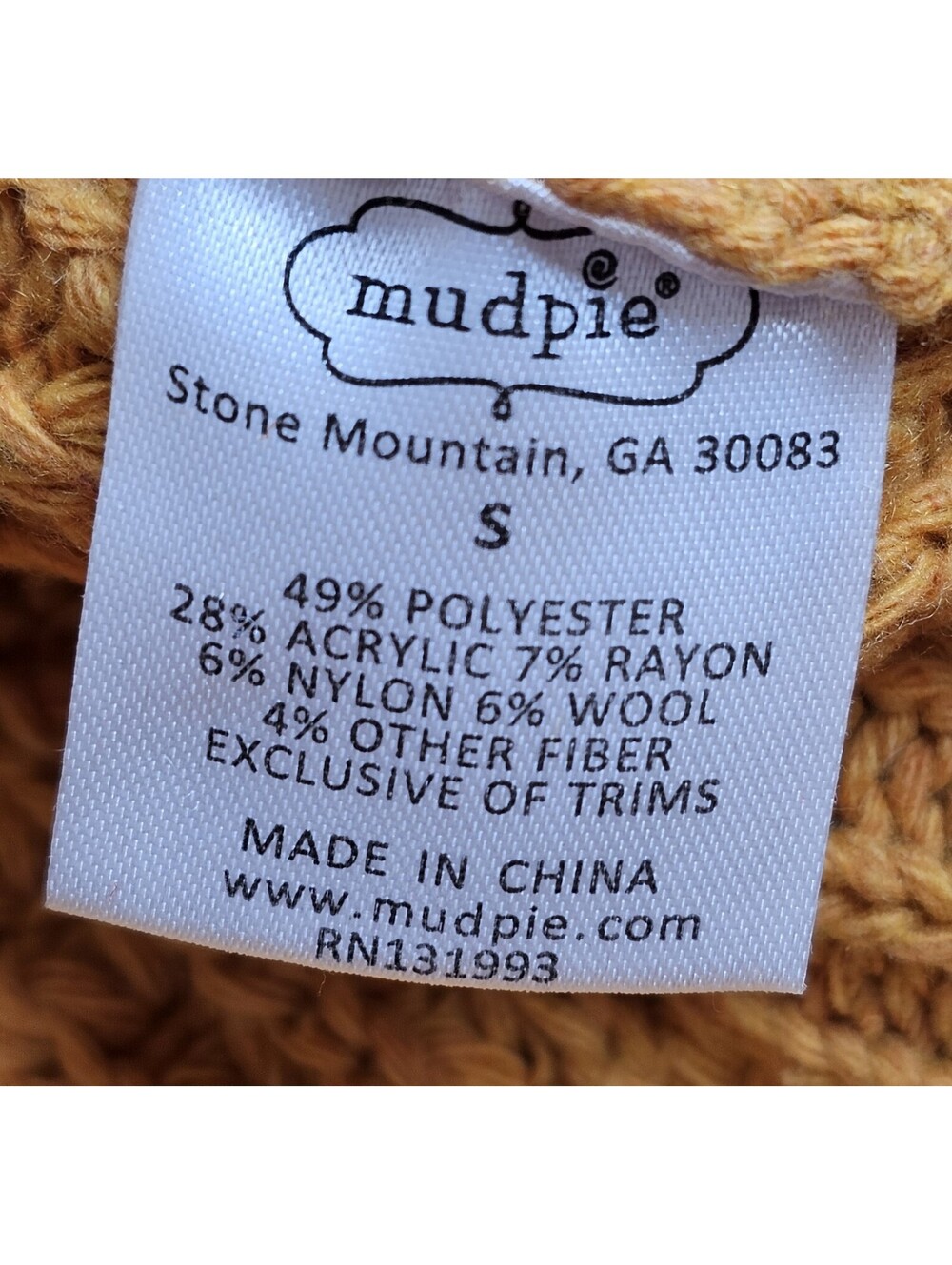 Mud Pie Womens Mustard Yellow Chunky Knit Turtleneck Sweater Size S Cozy Ribbed - Picture 7 of 8